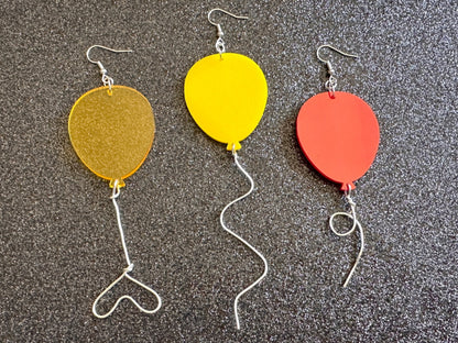 Colorful Balloon Earrings: Laser Cut Acrylic Balloons, Party, Celebrate, Helium, Birthday, Best Gifts for Her/Him/Them