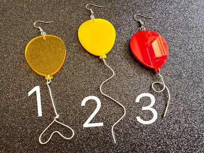 Colorful Balloon Earrings: Laser Cut Acrylic Balloons, Party, Celebrate, Helium, Birthday, Best Gifts for Her/Him/Them