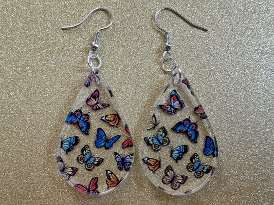 Colorful Butterfly Earrings: Laser Cut Acrylic Butterflies, Summer, Monarch, Blue Morpho, Fly, Insects, Bugs, Best Gifts for Her/Him/Them