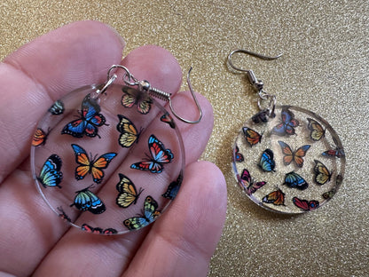 Colorful Butterfly Earrings: Laser Cut Acrylic Butterflies, Summer, Monarch, Blue Morpho, Fly, Insects, Bugs, Best Gifts for Her/Him/Them
