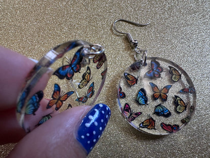 Colorful Butterfly Earrings: Laser Cut Acrylic Butterflies, Summer, Monarch, Blue Morpho, Fly, Insects, Bugs, Best Gifts for Her/Him/Them