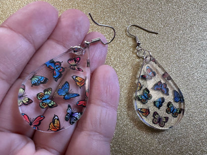 Colorful Butterfly Earrings: Laser Cut Acrylic Butterflies, Summer, Monarch, Blue Morpho, Fly, Insects, Bugs, Best Gifts for Her/Him/Them