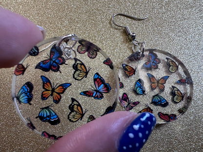 Colorful Butterfly Earrings: Laser Cut Acrylic Butterflies, Summer, Monarch, Blue Morpho, Fly, Insects, Bugs, Best Gifts for Her/Him/Them