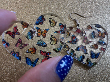 Colorful Butterfly Earrings: Laser Cut Acrylic Butterflies, Summer, Monarch, Blue Morpho, Fly, Insects, Bugs, Best Gifts for Her/Him/Them