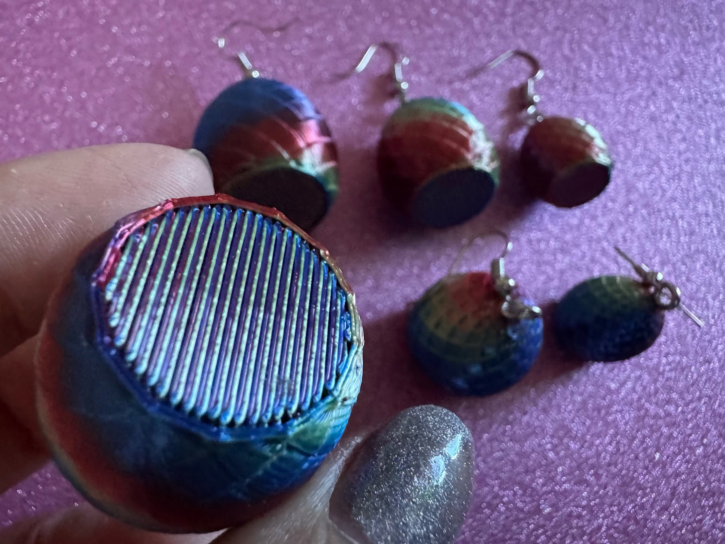 Colorful Dragon Egg Earrings: 3D Printed Dragon's Eggs, Rainbow, Scaly, Fictional, Mythical, Mystical, Fantasy, Best Gifts for Her/Him/Them