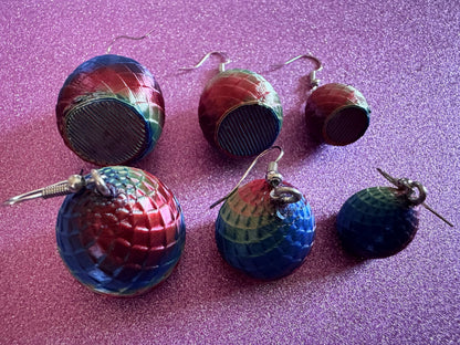 Colorful Dragon Egg Earrings: 3D Printed Dragon's Eggs, Rainbow, Scaly, Fictional, Mythical, Mystical, Fantasy, Best Gifts for Her/Him/Them