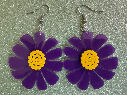 Colorful Flower Earrings: Laser Cut Acrylic Flowers, Floral, Botany, Bouquet, Florals, Plants, Summer Vibes, Best Gifts for Her/Him/Them