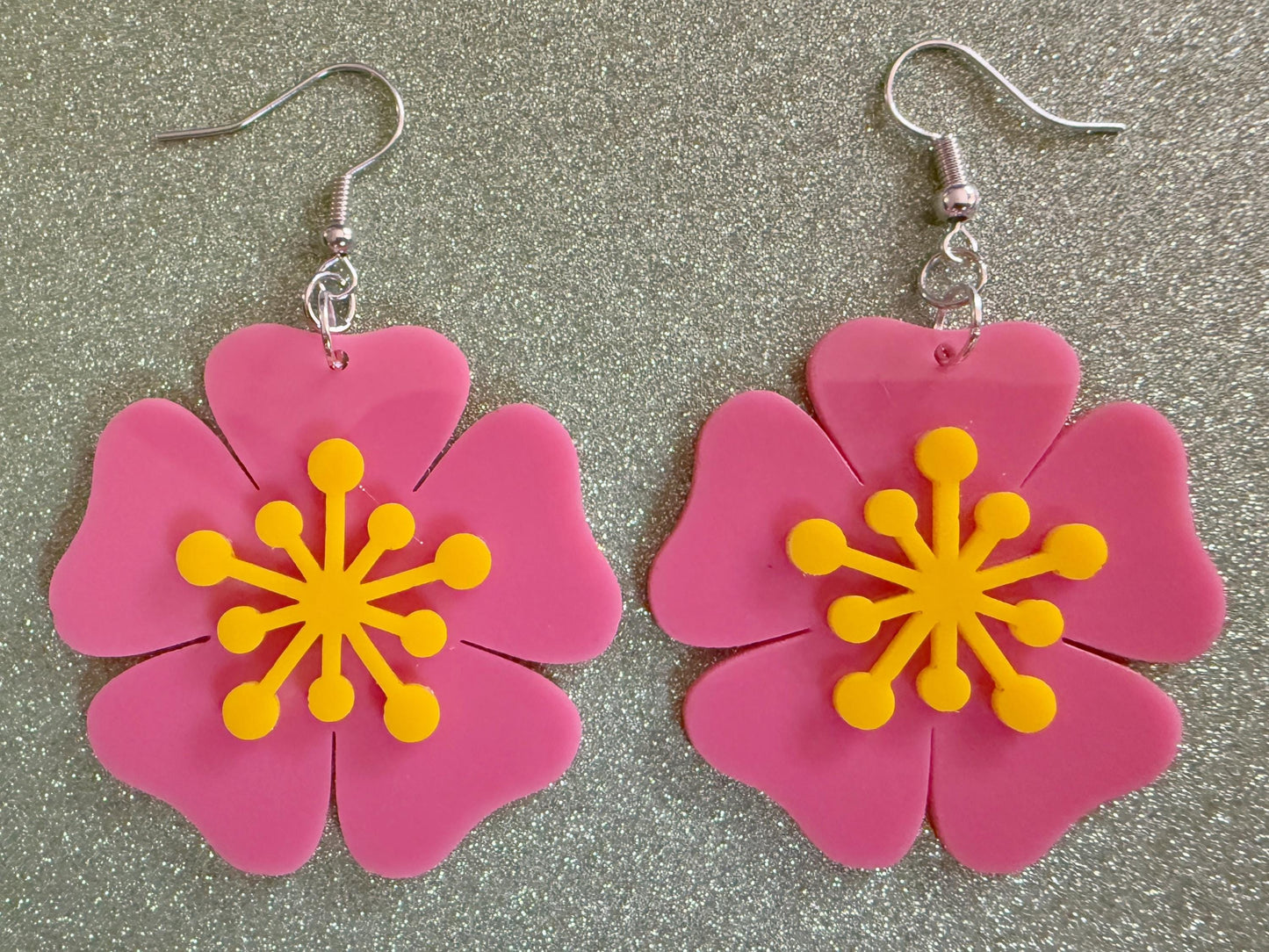 Colorful Flower Earrings: Laser Cut Acrylic Flowers, Floral, Botany, Bouquet, Florals, Plants, Summer Vibes, Best Gifts for Her/Him/Them