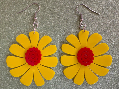Colorful Flower Earrings: Laser Cut Acrylic Flowers, Floral, Botany, Bouquet, Florals, Plants, Summer Vibes, Best Gifts for Her/Him/Them