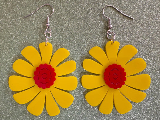 Colorful Flower Earrings: Laser Cut Acrylic Flowers, Floral, Botany, Bouquet, Florals, Plants, Summer Vibes, Best Gifts for Her/Him/Them