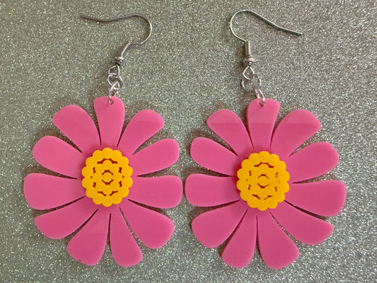 Colorful Flower Earrings: Laser Cut Acrylic Flowers, Floral, Botany, Bouquet, Florals, Plants, Summer Vibes, Best Gifts for Her/Him/Them