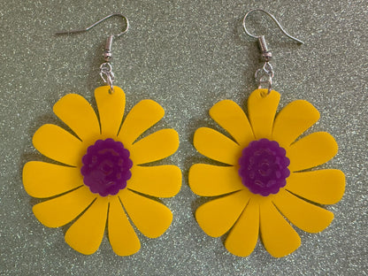 Colorful Flower Earrings: Laser Cut Acrylic Flowers, Floral, Botany, Bouquet, Florals, Plants, Summer Vibes, Best Gifts for Her/Him/Them
