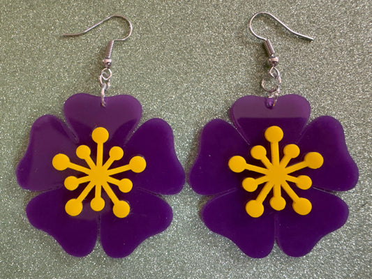 Colorful Flower Earrings: Laser Cut Acrylic Flowers, Floral, Botany, Bouquet, Florals, Plants, Summer Vibes, Best Gifts for Her/Him/Them