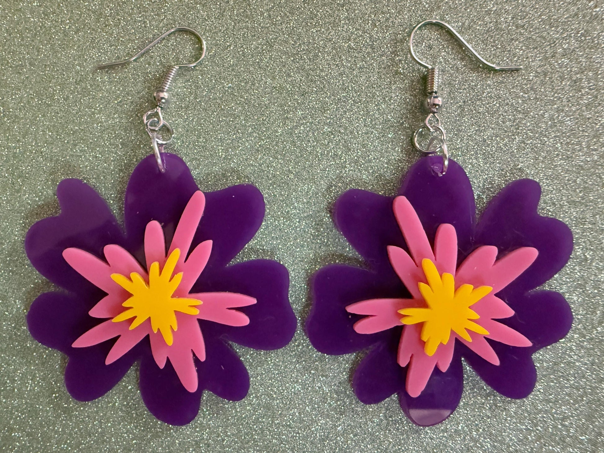 Colorful Flower Earrings: Laser Cut Acrylic Flowers, Floral, Botany, Bouquet, Florals, Plants, Summer Vibes, Best Gifts for Her/Him/Them