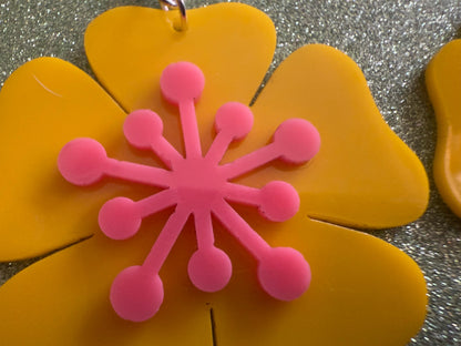 Colorful Flower Earrings: Laser Cut Acrylic Flowers, Floral, Botany, Bouquet, Florals, Plants, Summer Vibes, Best Gifts for Her/Him/Them
