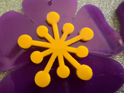Colorful Flower Earrings: Laser Cut Acrylic Flowers, Floral, Botany, Bouquet, Florals, Plants, Summer Vibes, Best Gifts for Her/Him/Them