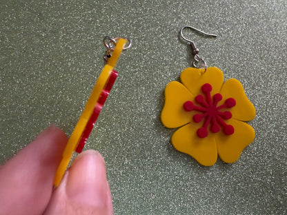 Colorful Flower Earrings: Laser Cut Acrylic Flowers, Floral, Botany, Bouquet, Florals, Plants, Summer Vibes, Best Gifts for Her/Him/Them