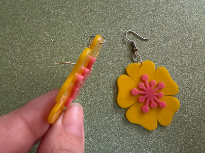 Colorful Flower Earrings: Laser Cut Acrylic Flowers, Floral, Botany, Bouquet, Florals, Plants, Summer Vibes, Best Gifts for Her/Him/Them