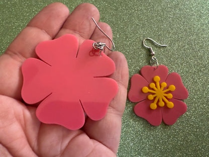 Colorful Flower Earrings: Laser Cut Acrylic Flowers, Floral, Botany, Bouquet, Florals, Plants, Summer Vibes, Best Gifts for Her/Him/Them