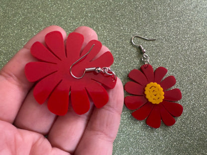 Colorful Flower Earrings: Laser Cut Acrylic Flowers, Floral, Botany, Bouquet, Florals, Plants, Summer Vibes, Best Gifts for Her/Him/Them