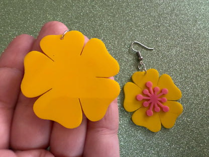 Colorful Flower Earrings: Laser Cut Acrylic Flowers, Floral, Botany, Bouquet, Florals, Plants, Summer Vibes, Best Gifts for Her/Him/Them
