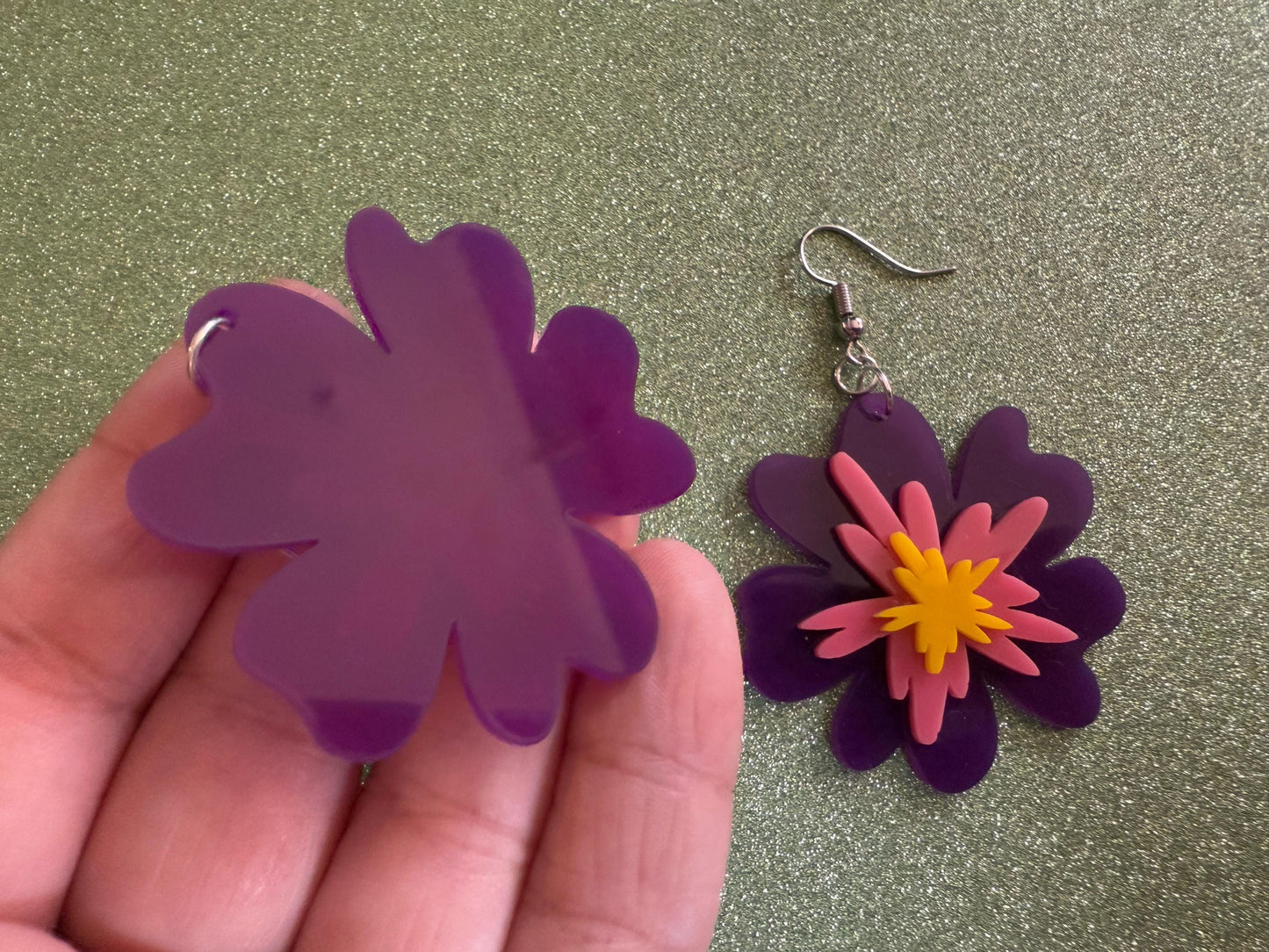 Colorful Flower Earrings: Laser Cut Acrylic Flowers, Floral, Botany, Bouquet, Florals, Plants, Summer Vibes, Best Gifts for Her/Him/Them
