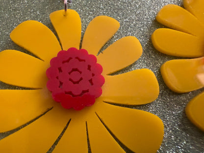 Colorful Flower Earrings: Laser Cut Acrylic Flowers, Floral, Botany, Bouquet, Florals, Plants, Summer Vibes, Best Gifts for Her/Him/Them