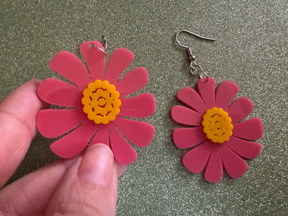Colorful Flower Earrings: Laser Cut Acrylic Flowers, Floral, Botany, Bouquet, Florals, Plants, Summer Vibes, Best Gifts for Her/Him/Them