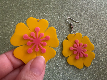 Colorful Flower Earrings: Laser Cut Acrylic Flowers, Floral, Botany, Bouquet, Florals, Plants, Summer Vibes, Best Gifts for Her/Him/Them