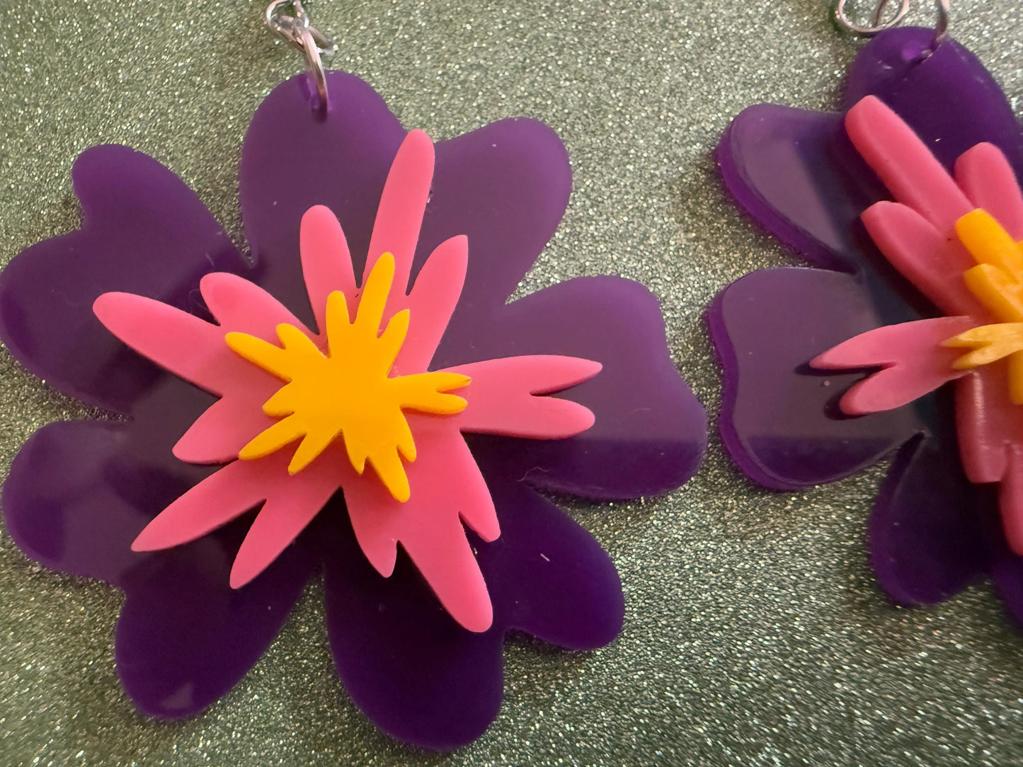 Colorful Flower Earrings: Laser Cut Acrylic Flowers, Floral, Botany, Bouquet, Florals, Plants, Summer Vibes, Best Gifts for Her/Him/Them