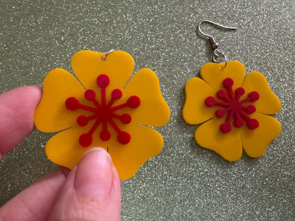Colorful Flower Earrings: Laser Cut Acrylic Flowers, Floral, Botany, Bouquet, Florals, Plants, Summer Vibes, Best Gifts for Her/Him/Them
