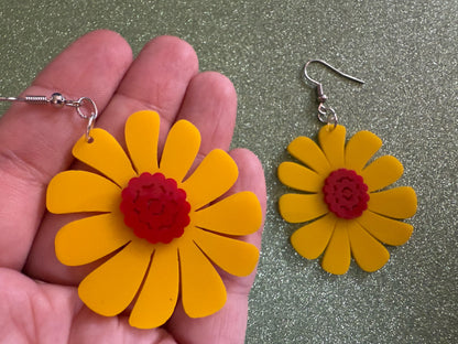 Colorful Flower Earrings: Laser Cut Acrylic Flowers, Floral, Botany, Bouquet, Florals, Plants, Summer Vibes, Best Gifts for Her/Him/Them