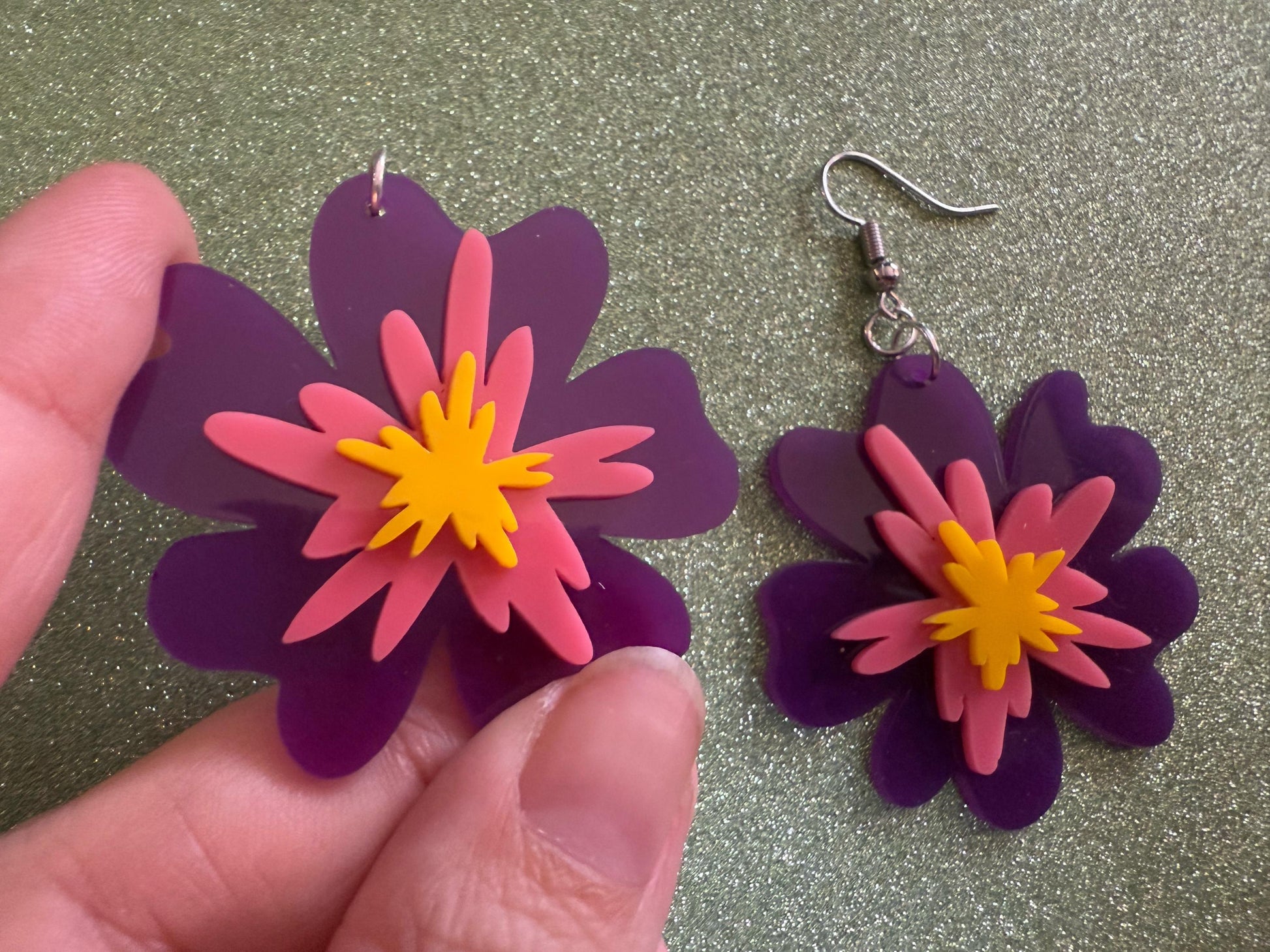 Colorful Flower Earrings: Laser Cut Acrylic Flowers, Floral, Botany, Bouquet, Florals, Plants, Summer Vibes, Best Gifts for Her/Him/Them