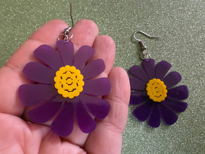 Colorful Flower Earrings: Laser Cut Acrylic Flowers, Floral, Botany, Bouquet, Florals, Plants, Summer Vibes, Best Gifts for Her/Him/Them