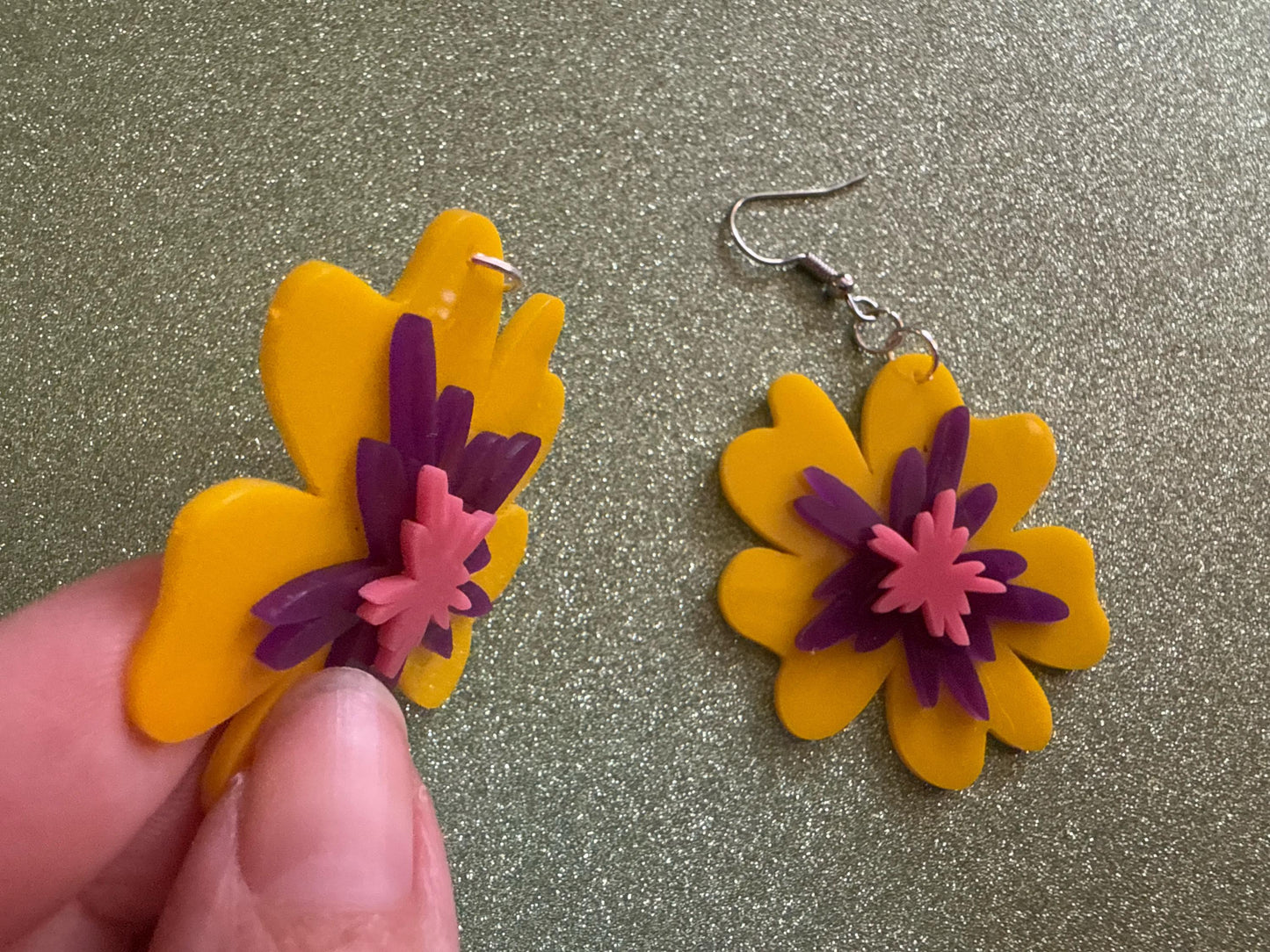 Colorful Flower Earrings: Laser Cut Acrylic Flowers, Floral, Botany, Bouquet, Florals, Plants, Summer Vibes, Best Gifts for Her/Him/Them