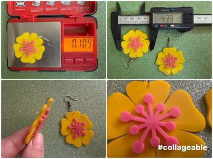 Colorful Flower Earrings: Laser Cut Acrylic Flowers, Floral, Botany, Bouquet, Florals, Plants, Summer Vibes, Best Gifts for Her/Him/Them