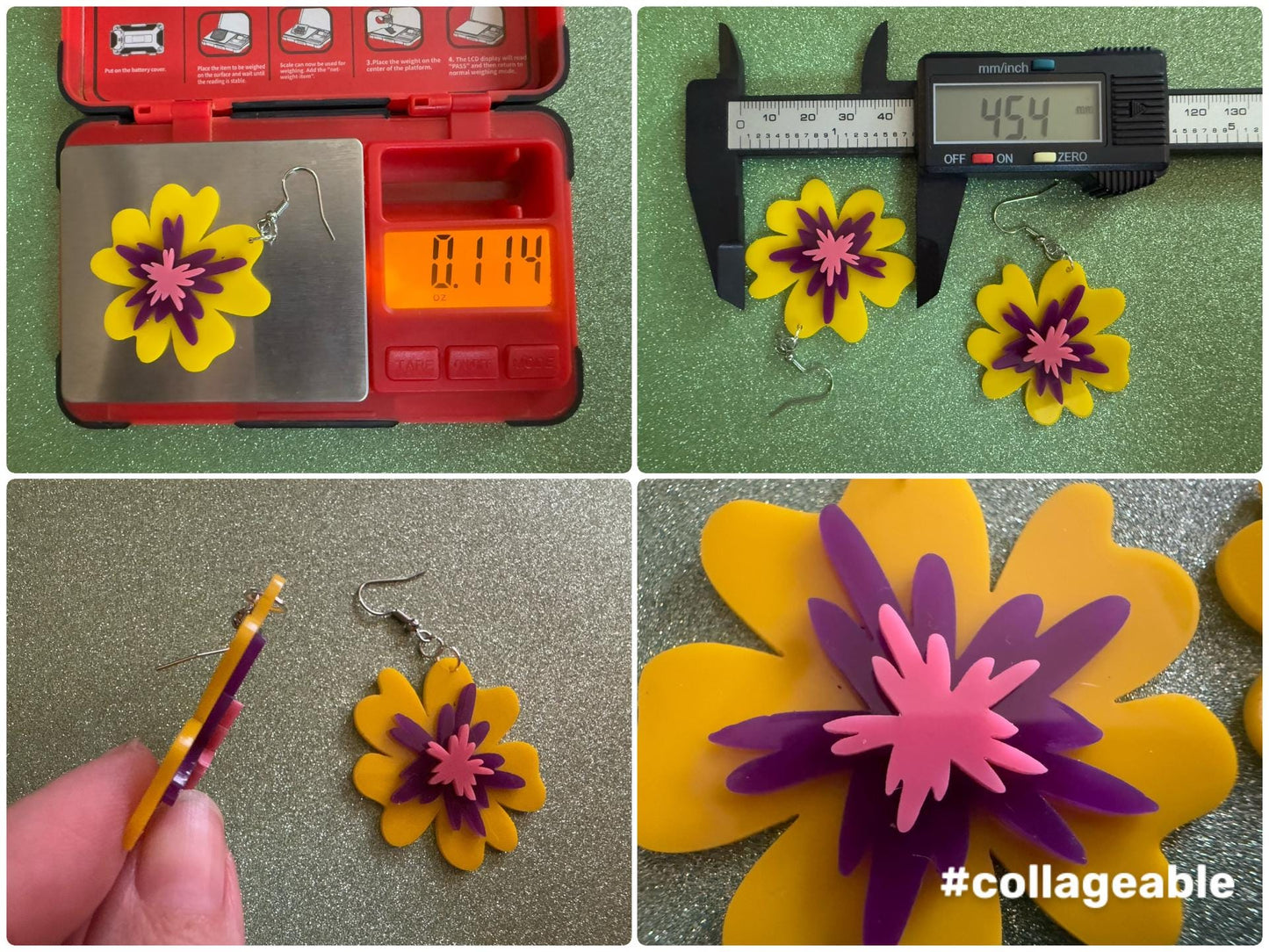 Colorful Flower Earrings: Laser Cut Acrylic Flowers, Floral, Botany, Bouquet, Florals, Plants, Summer Vibes, Best Gifts for Her/Him/Them