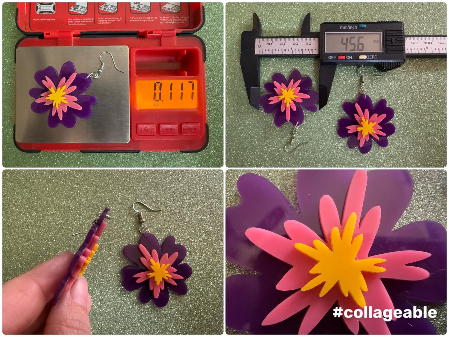 Colorful Flower Earrings: Laser Cut Acrylic Flowers, Floral, Botany, Bouquet, Florals, Plants, Summer Vibes, Best Gifts for Her/Him/Them