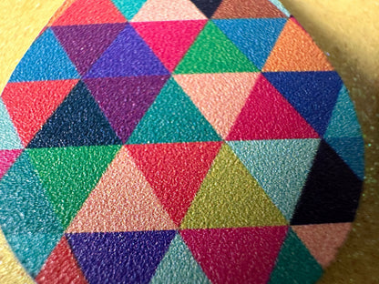 Colorful Geometric Earrings: Laser Cut Acrylic Earrings, Unique, Triangles, Triangle Pattern, Rainbow, Symmetry, Best Gifts for Her/Him/Them