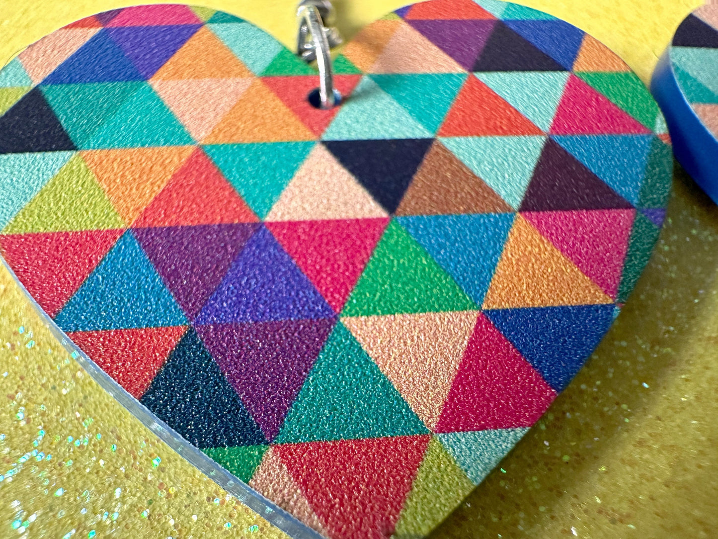 Colorful Geometric Earrings: Laser Cut Acrylic Earrings, Unique, Triangles, Triangle Pattern, Rainbow, Symmetry, Best Gifts for Her/Him/Them
