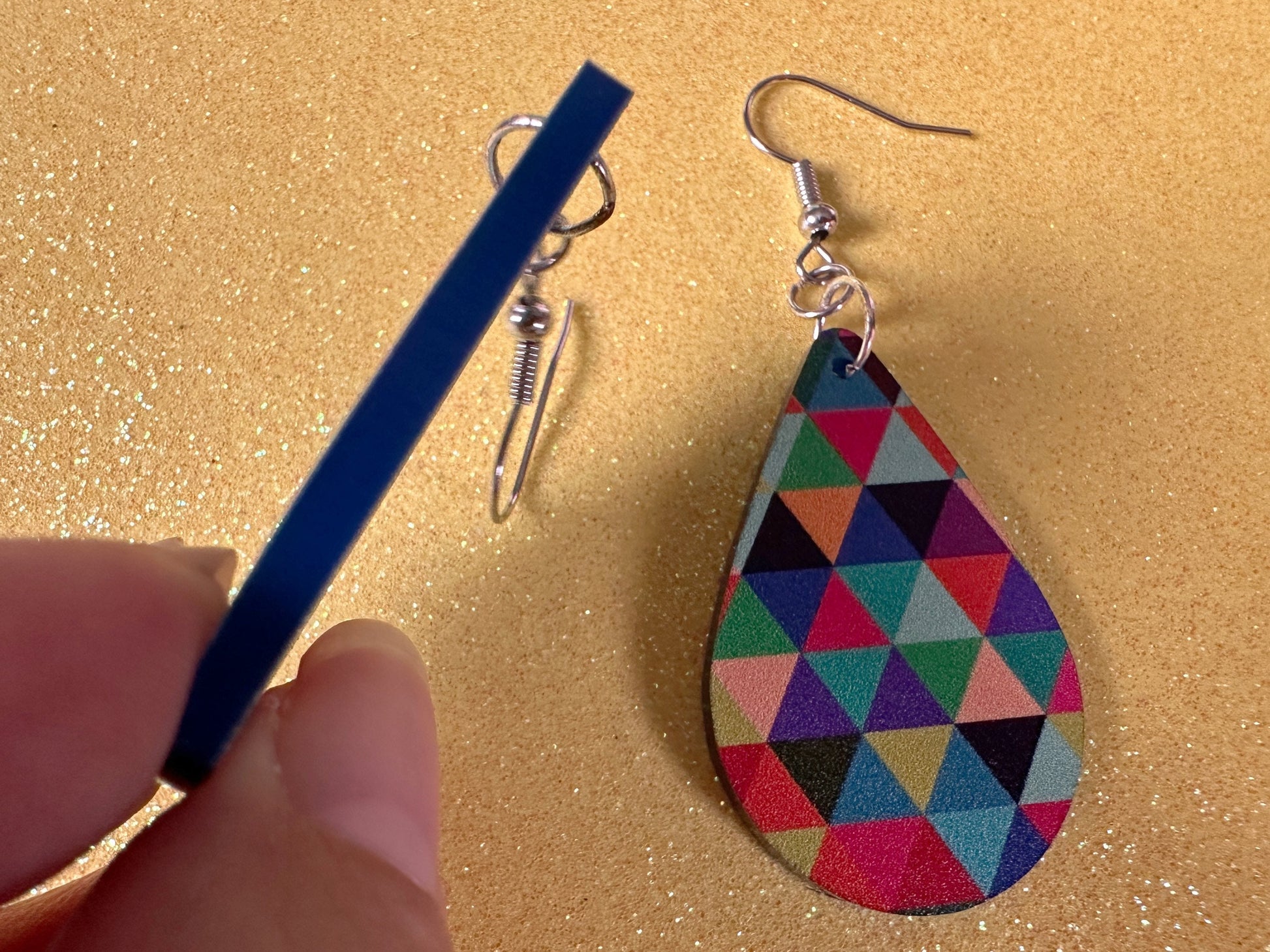 Colorful Geometric Earrings: Laser Cut Acrylic Earrings, Unique, Triangles, Triangle Pattern, Rainbow, Symmetry, Best Gifts for Her/Him/Them