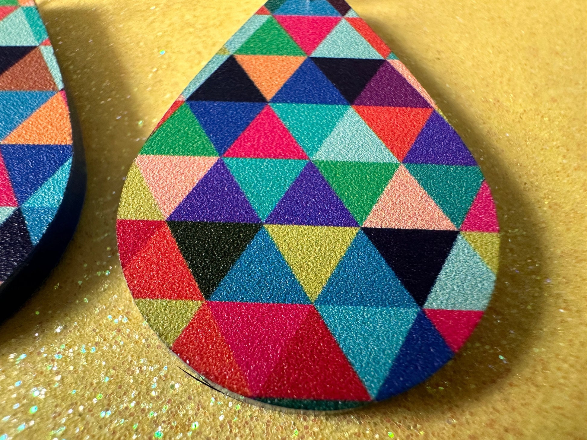 Colorful Geometric Earrings: Laser Cut Acrylic Earrings, Unique, Triangles, Triangle Pattern, Rainbow, Symmetry, Best Gifts for Her/Him/Them