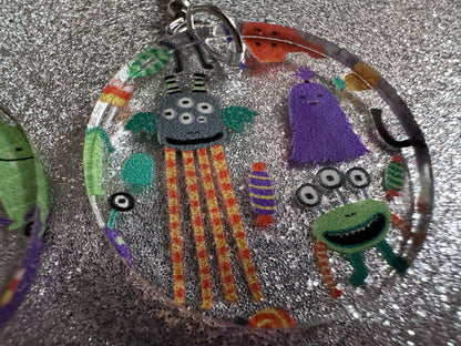 Colorful Monster Earrings: Laser Cut Acrylic Monsters, Halloween, Aliens, Cute Creatures, Green Earrings, Best Gifts for Her/Him/Them