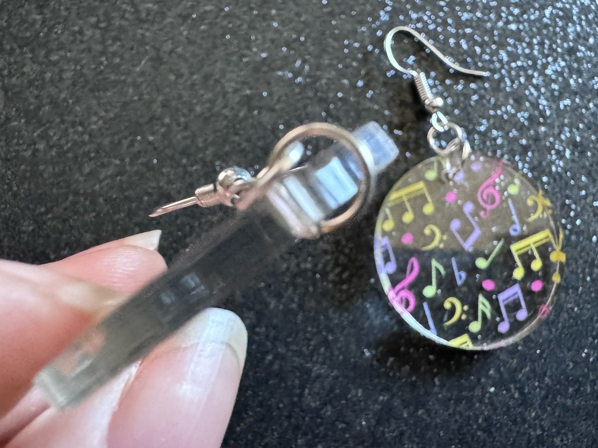 Colorful Music Note Earrings: Laser Cut Acrylic Sheet Music, Piano, Classical, Concert, Musician, Treble Cleff, Best Gifts for Her/Him/Them