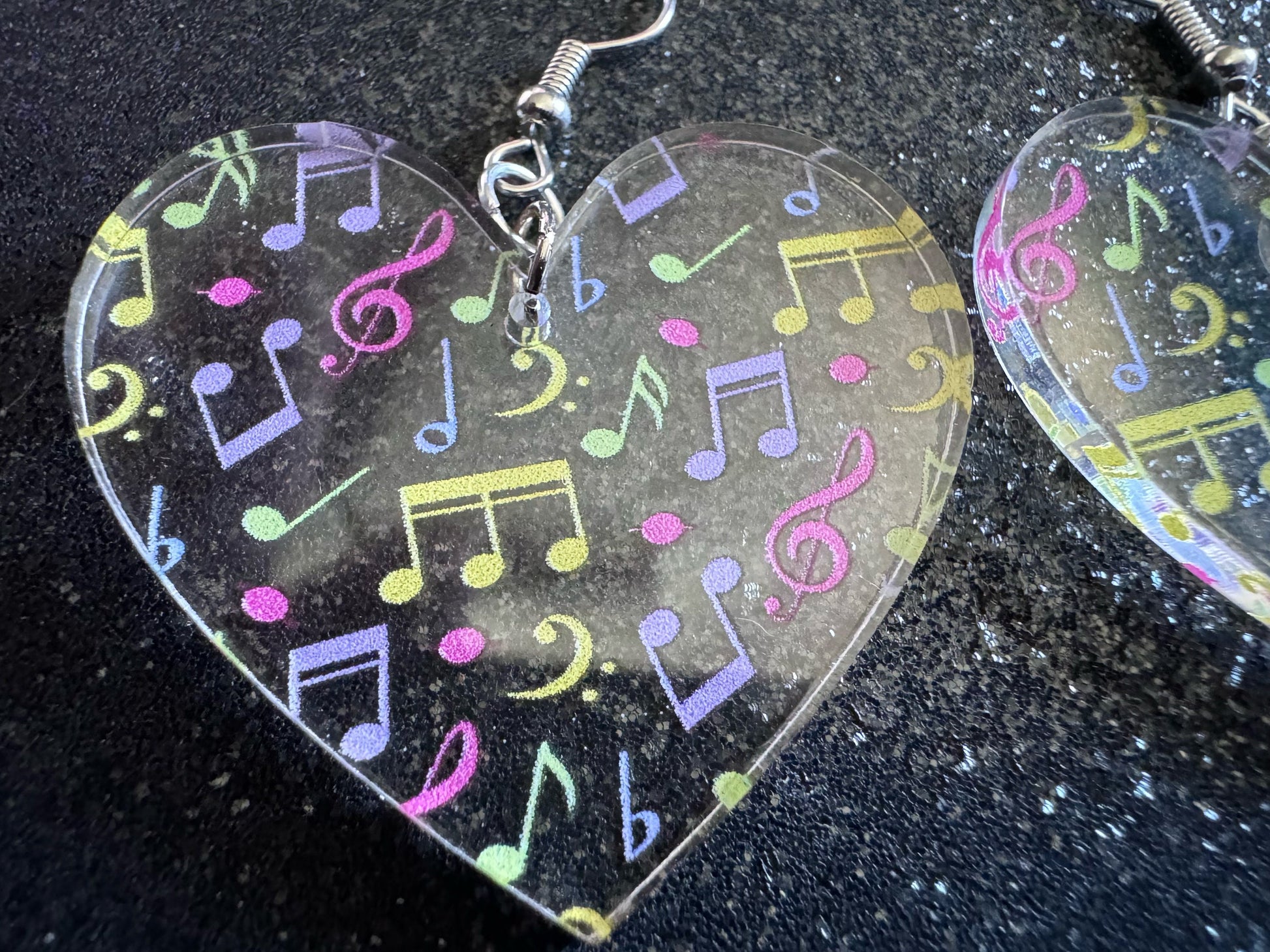 Colorful Music Note Earrings: Laser Cut Acrylic Sheet Music, Piano, Classical, Concert, Musician, Treble Cleff, Best Gifts for Her/Him/Them