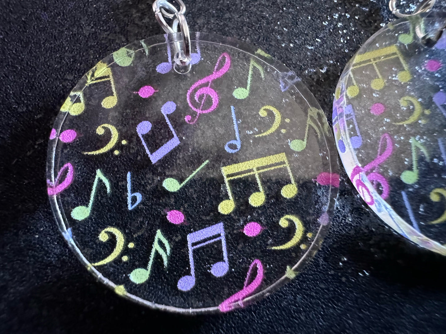 Colorful Music Note Earrings: Laser Cut Acrylic Sheet Music, Piano, Classical, Concert, Musician, Treble Cleff, Best Gifts for Her/Him/Them
