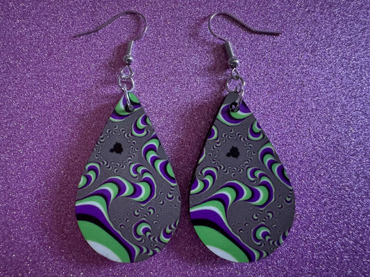Colorful Psychedelic Optical Illusion Earrings: Sublimated Illusions, Unique Earrings, Quirky Jewelry, Hypnotic, Best Gifts for Her/Him/Them