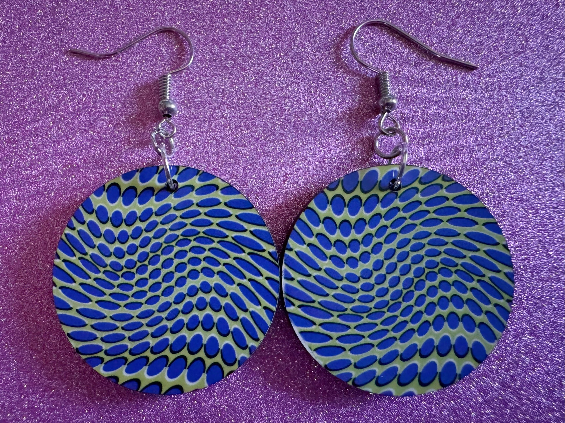 Colorful Psychedelic Optical Illusion Earrings: Sublimated Illusions, Unique Earrings, Quirky Jewelry, Hypnotic, Best Gifts for Her/Him/Them