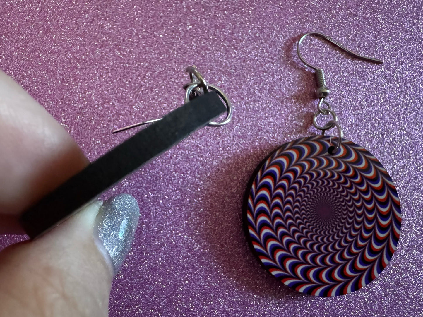 Colorful Psychedelic Optical Illusion Earrings: Sublimated Illusions, Unique Earrings, Quirky Jewelry, Hypnotic, Best Gifts for Her/Him/Them