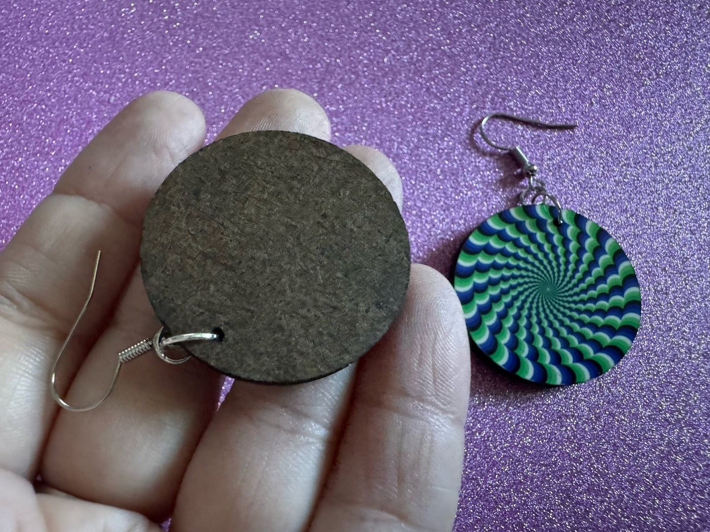 Colorful Psychedelic Optical Illusion Earrings: Sublimated Illusions, Unique Earrings, Quirky Jewelry, Hypnotic, Best Gifts for Her/Him/Them